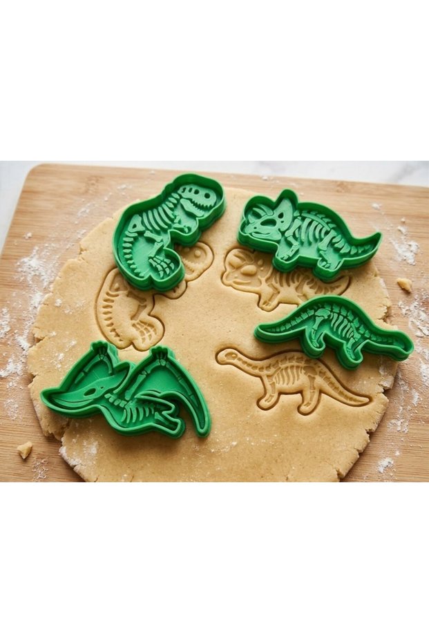 Dinosaur Themed Professional Cookie and Dough Mold Set of 4