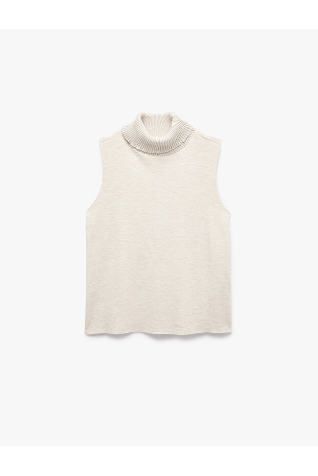Cotton Blend Sleeveless High Neck Undershirt