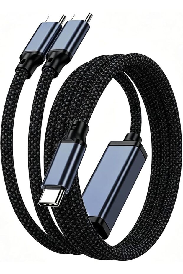 ايليفانت بوت® كيبل 2 في 1 USB-C الى USB-C مزدوج بطول 4 قدم، شحن سريع ونقل بيانات عالي السرعة، شاحن U