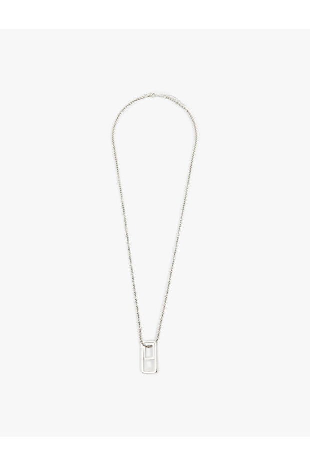 Geometric Pendant Necklace with Dangle