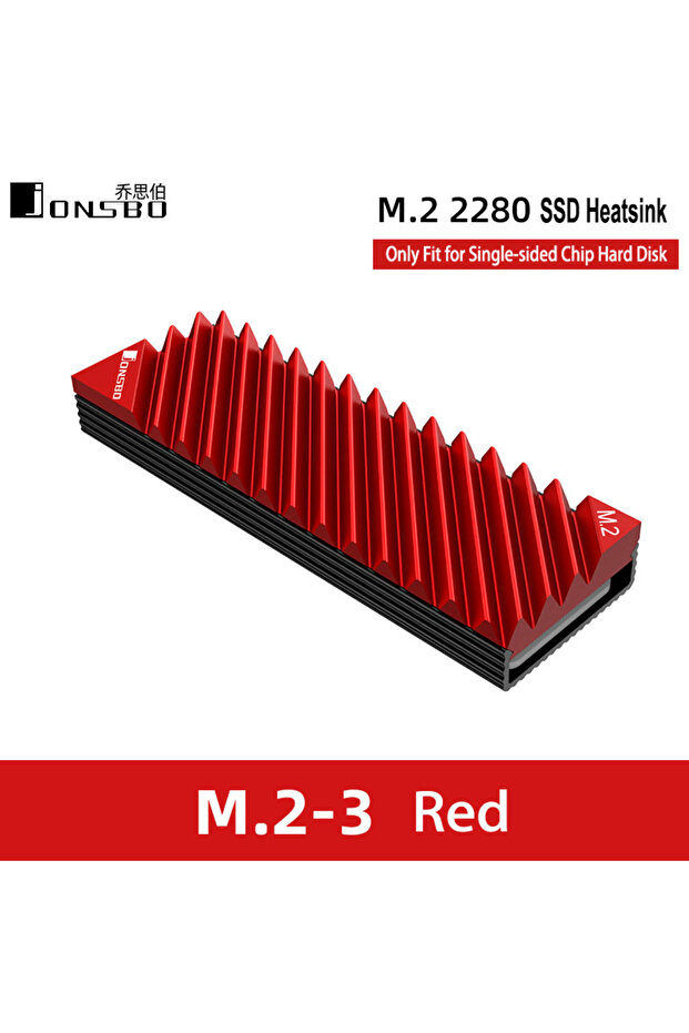 مشتت حراري RED-2 TEUCER M.2 SSD NVMe M2 2280، مصنوع من الألومنيوم، مع حشية سيليكون.