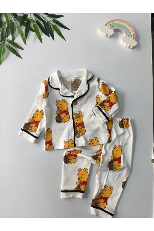 Pooh printed button soft pajama set