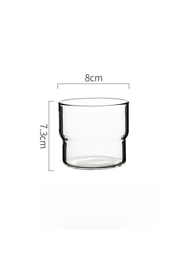301-400ml Transparent Round Transparent Glass Cup, Stackable Double-layer Old-fashioned Water Cup, S