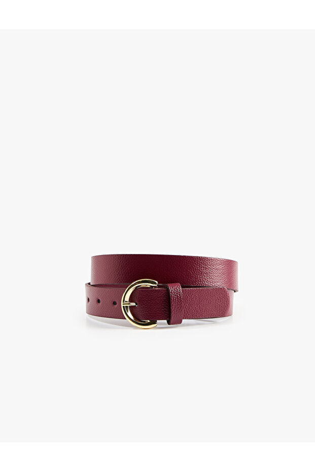 Faux Leather Belt with Metal Buckle
