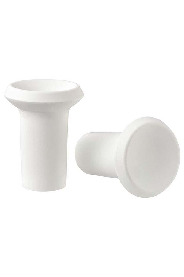Round Cabinet Knob, Plastic, White, 21 mm (Pack of 2)