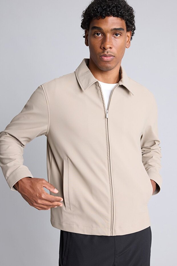 Water Repellent Windproof Slim Fit Zippered Coat G0977Ax26Sp