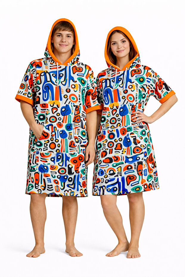 Pool Sea Poncho Bathrobe 100% Cotton