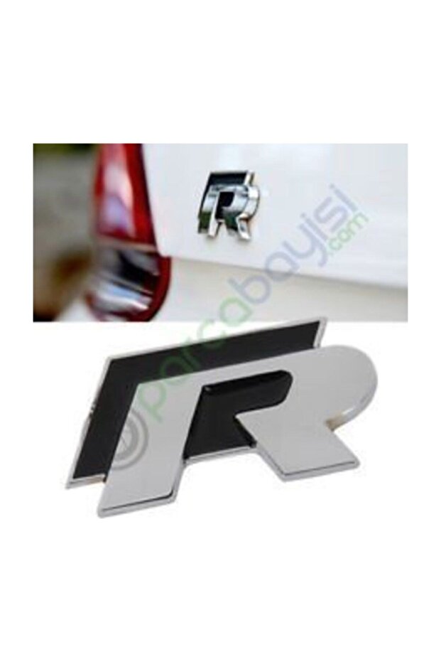 R Logo Metal 3D Emblem Original Style Black
