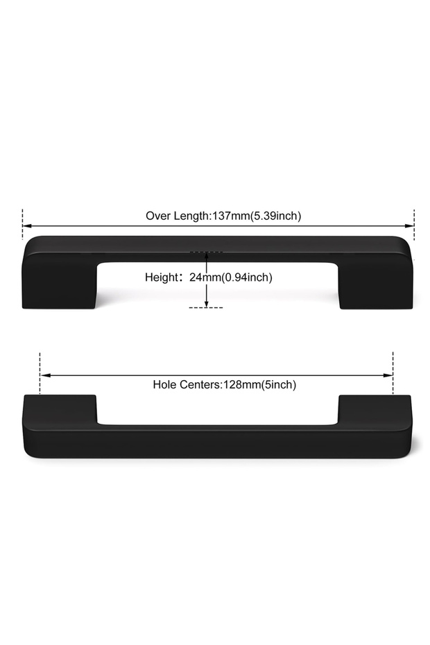 128mm 1Pcs Modern Black Aluminum Kitchen Cabinet Dresser Knobs Furniture Handles Pulls Cupboard Draw