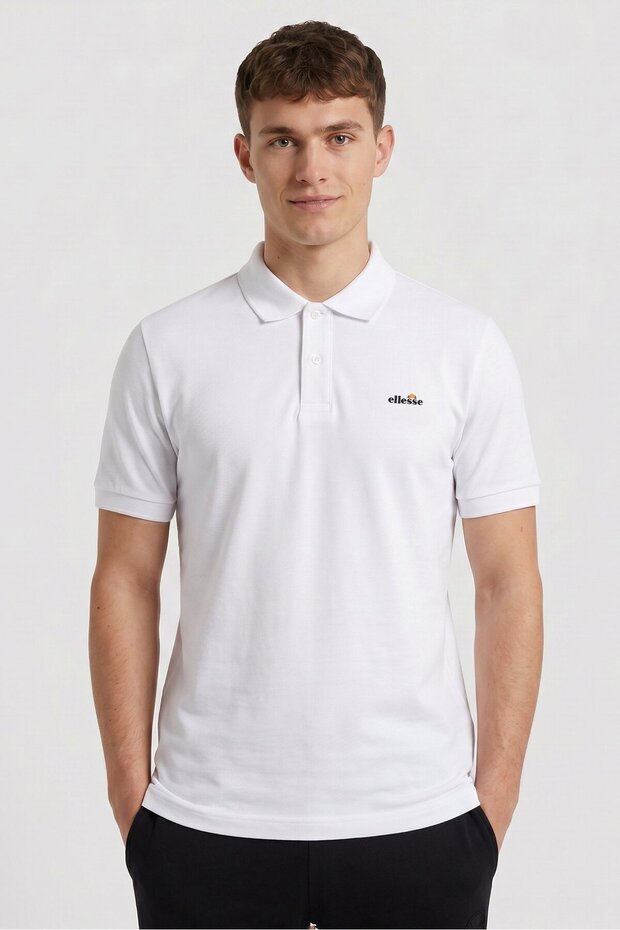 Men Regular Fit Solid Short Sleeve Polo Shirt, White