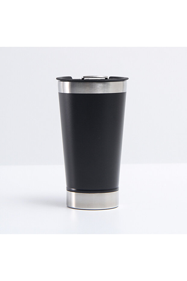 473ml black Stainless Vacuum Insulated Cup Double Wall Beer Mug Bottle Opener Car Coffee Cup Portabl