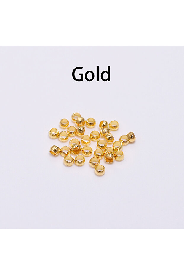 2mm Gold 500pcs/lot Gold Silver Copper Ball Crimp End Beads Dia 1.5-3mm Stopper Spacer Beads For DIY