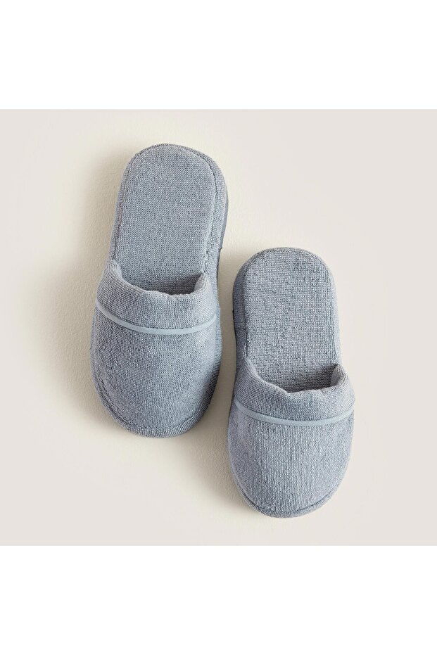 Solid Bamboo Unisex Slippers Steel Blue