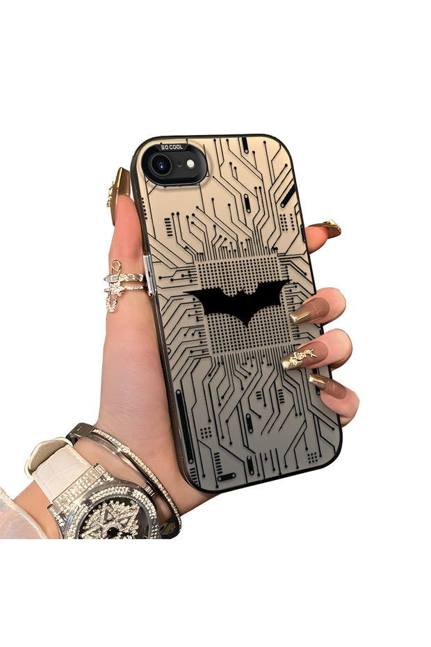 iPhone 7/8/Se 2020 2022 Compatible Hard Acrylic Back Silicone Edge Lens Protection Batman Case
