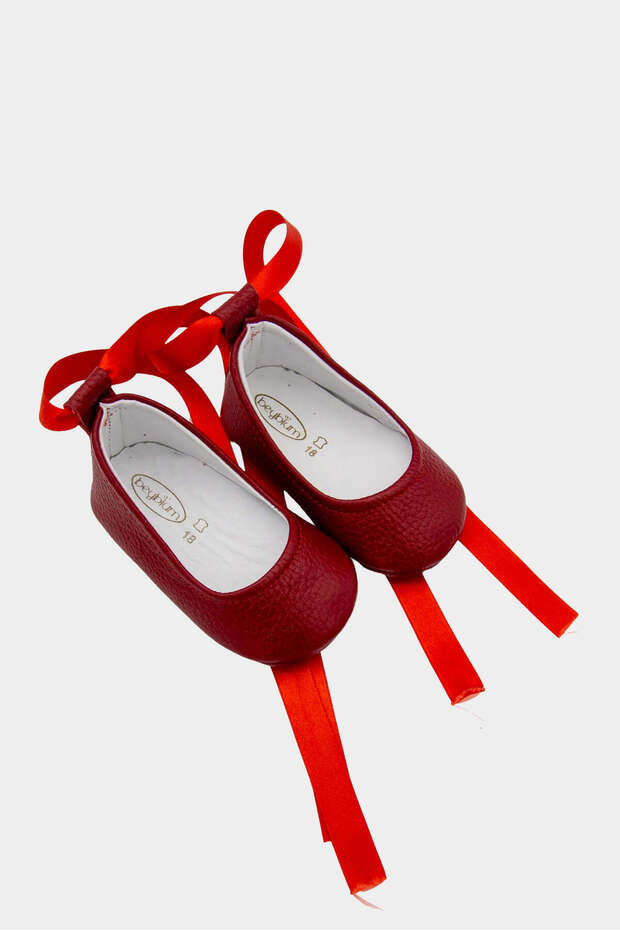 Mila Genuine Leather Baby Girl Ballerina Moccasin Red