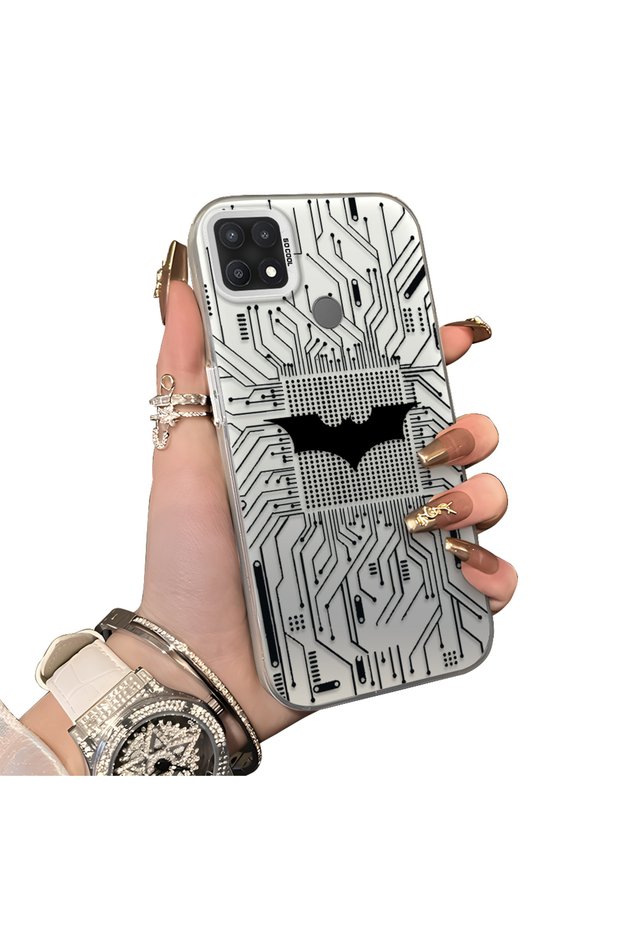 Oppo A15/A15S Compatible Hard Acrylic Back Silicone Edge Lens Protection Batman Case