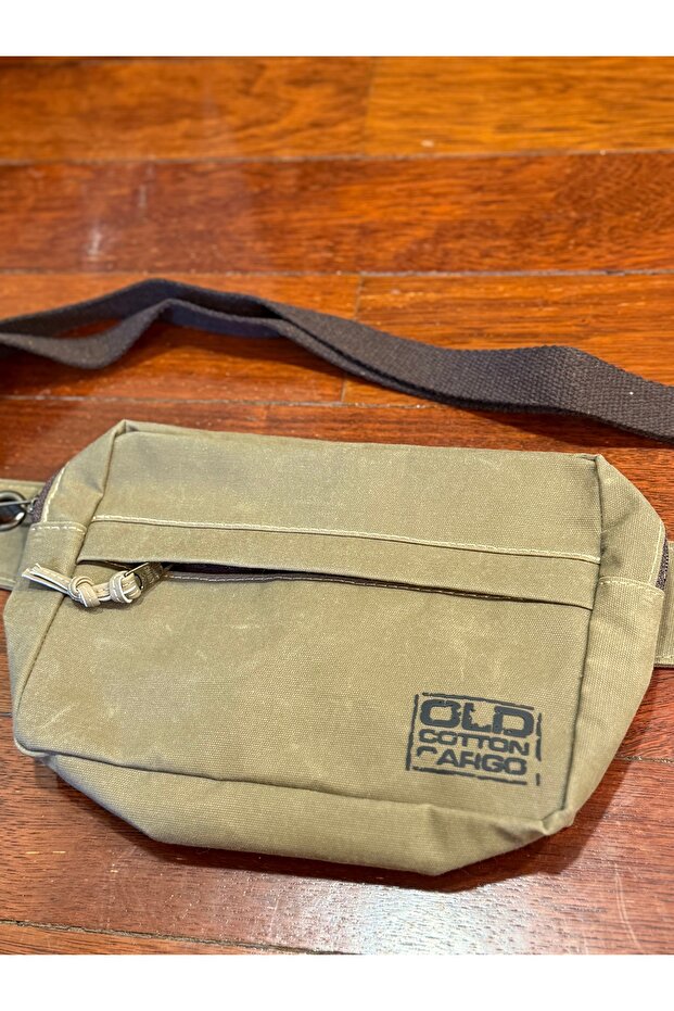 Old Cotton Cargo Genuine Canvas Waist Bag and Cross Chest Bag Green / Khaki