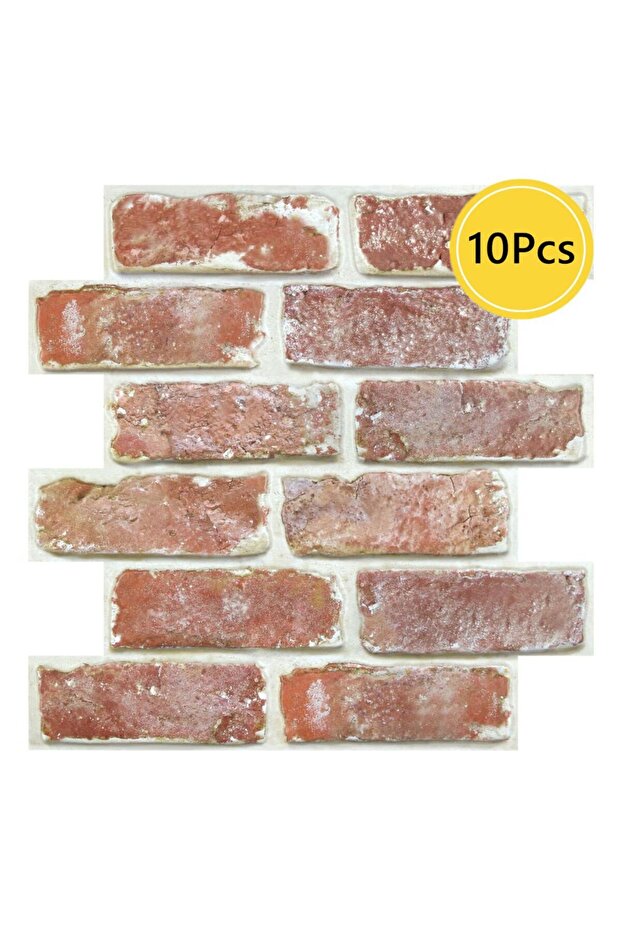 Reddish brown-10pcs 10 Pcs 3D Wall Panels Peel and Stick, 3D Brick Wall Stickers, Adhesive Tile Back
