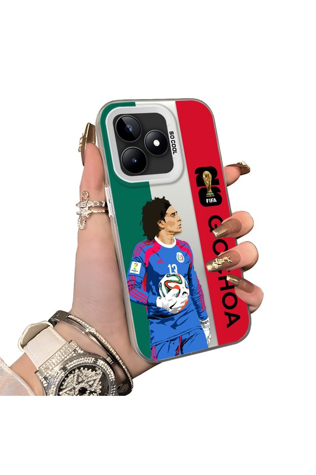 Realme Note 50 Compatible Hard Acrylic Back Silicone Edge Lens Protection Star Football Player Case
