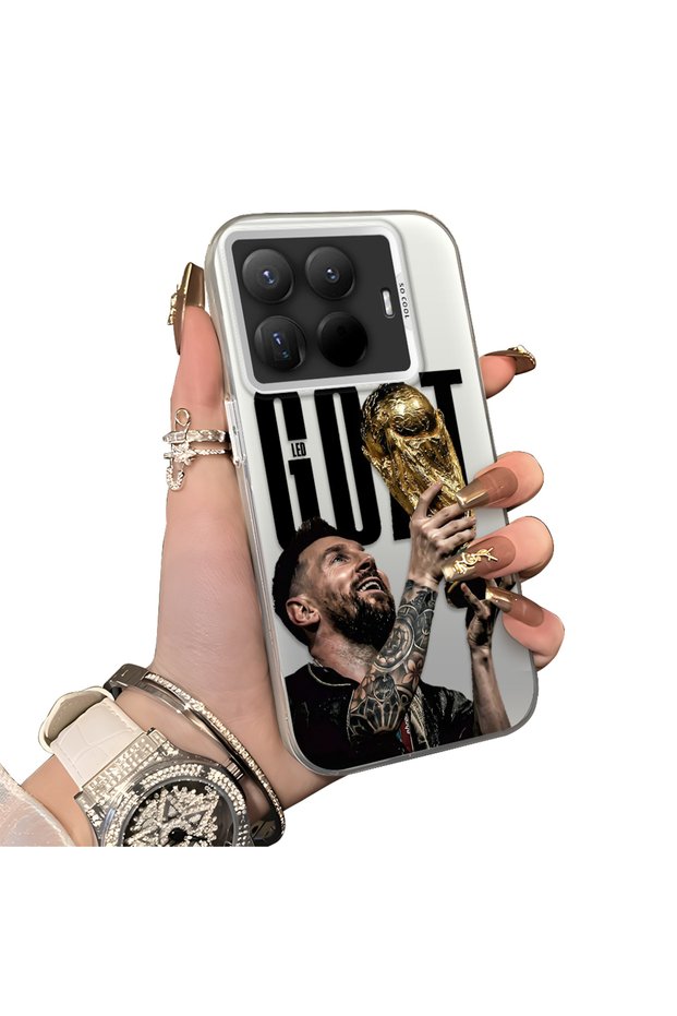 Xiaomi Mi 15t Pro Compatible Hard Acrylic Back Silicone Edge Lens Protection Star Football Player Case