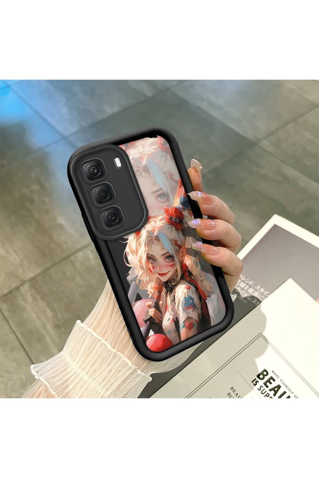 Infinix Hot 60 Pro Compatible Black Silicone Case with Shockproof Camera Protection