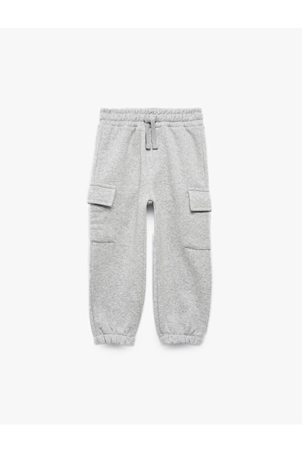 Cargo Pocket Elastic Waistband Straight-Leg Jogger Sweatpants