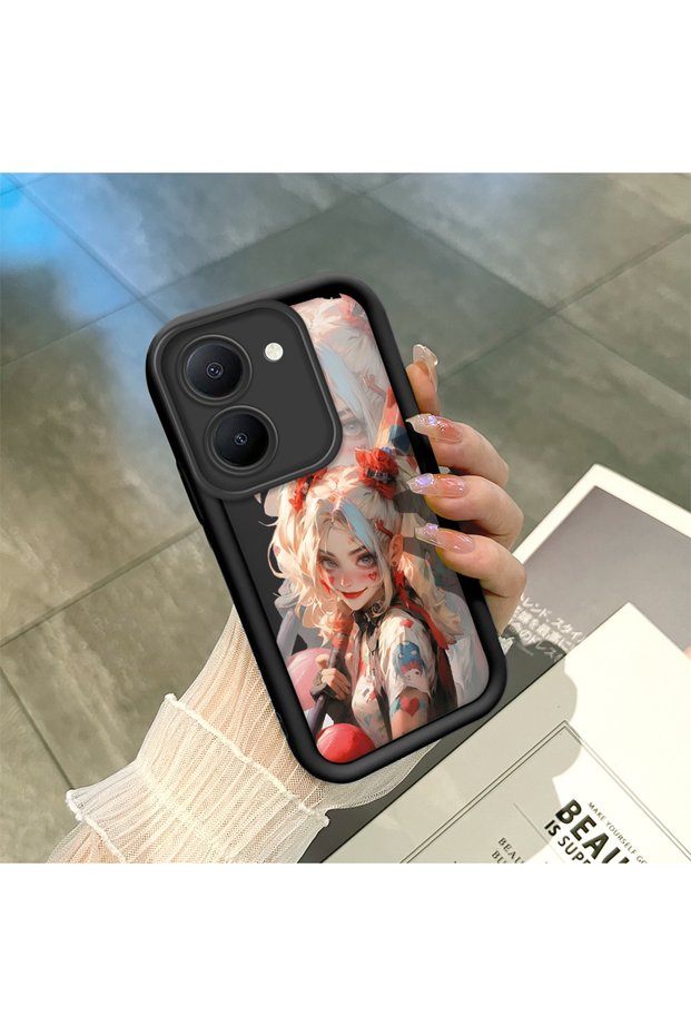 Vivo Y36 4G/5G Compatible Black Silicone Case Shockproof with Camera Protection