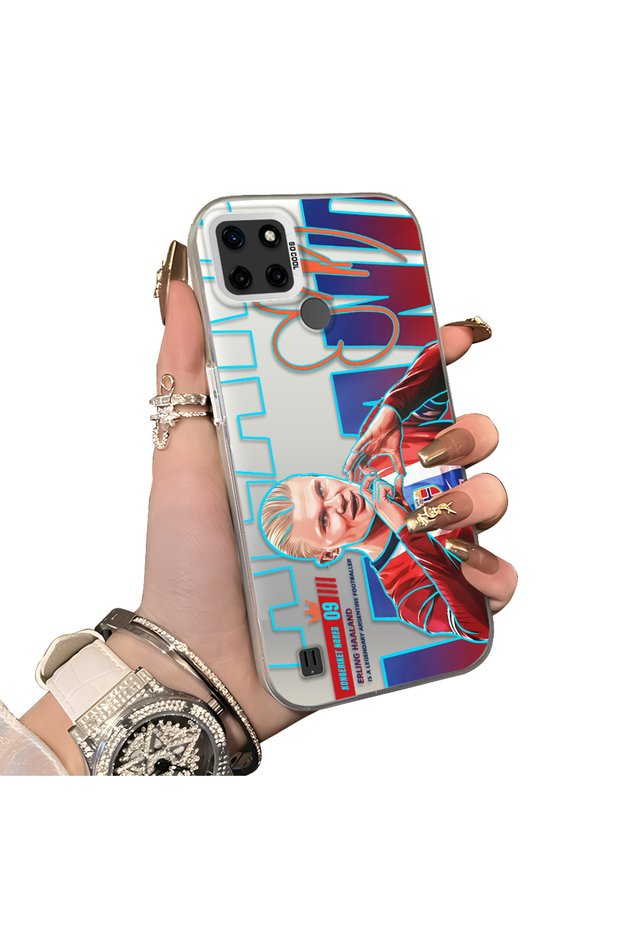 Realme C25Y/C21Y Compatible Hard Acrylic Back Silicone Edge Lens Protection Haaland Case
