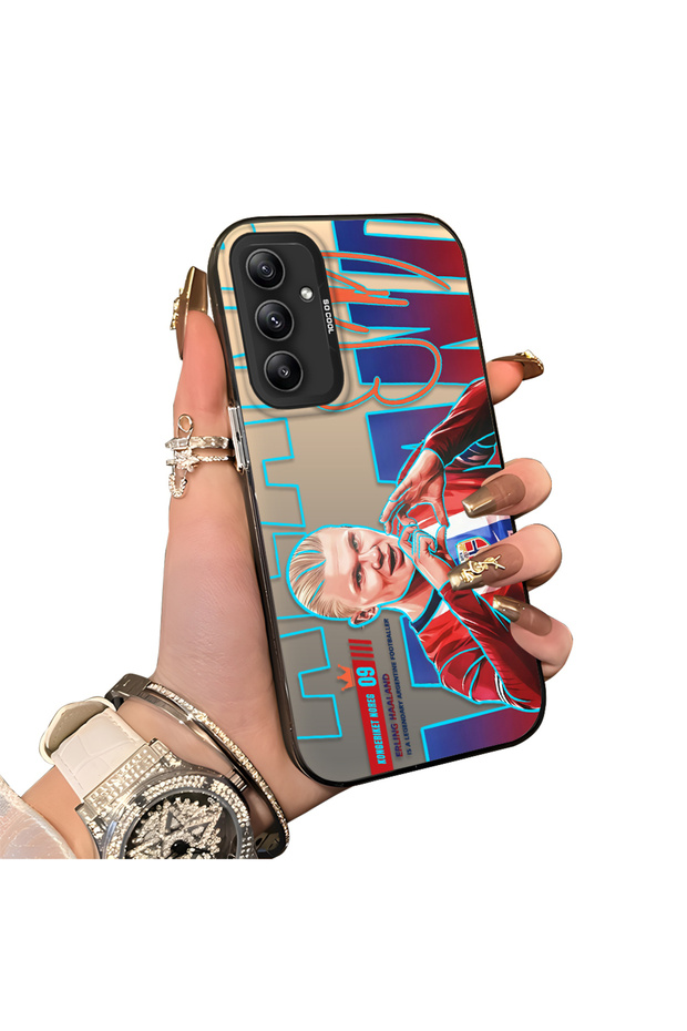 Samsung Galaxy A34 Compatible Hard Acrylic Back Silicone Edge Lens Protection Haaland Case