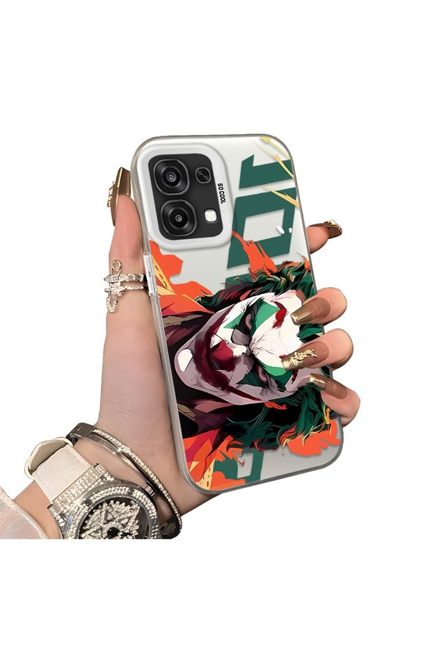 Oppo A6 Pro 4G/5G Compatible Hard Acrylic Back Silicone Edge Lens Protection Joker Case