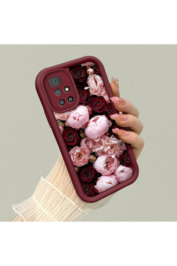 Redmi 10 2022 Compatible Abundant Flowers Vintage Rose Printed Shock-Absorbing Silicone Case