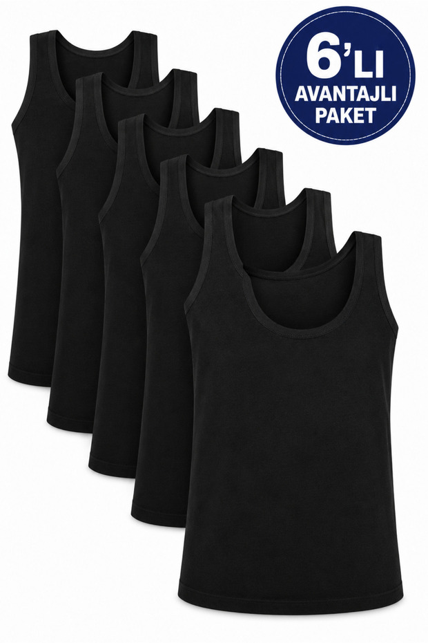 Men's White 6-Pack Combed Cotton Undershirts 1006