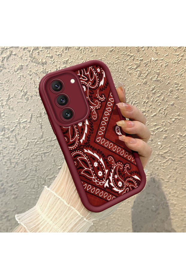 Samsung Galaxy S22 Compatible Retro Carpet Collage Aesthetic Printed Shock-Absorbing Daily Protective Case