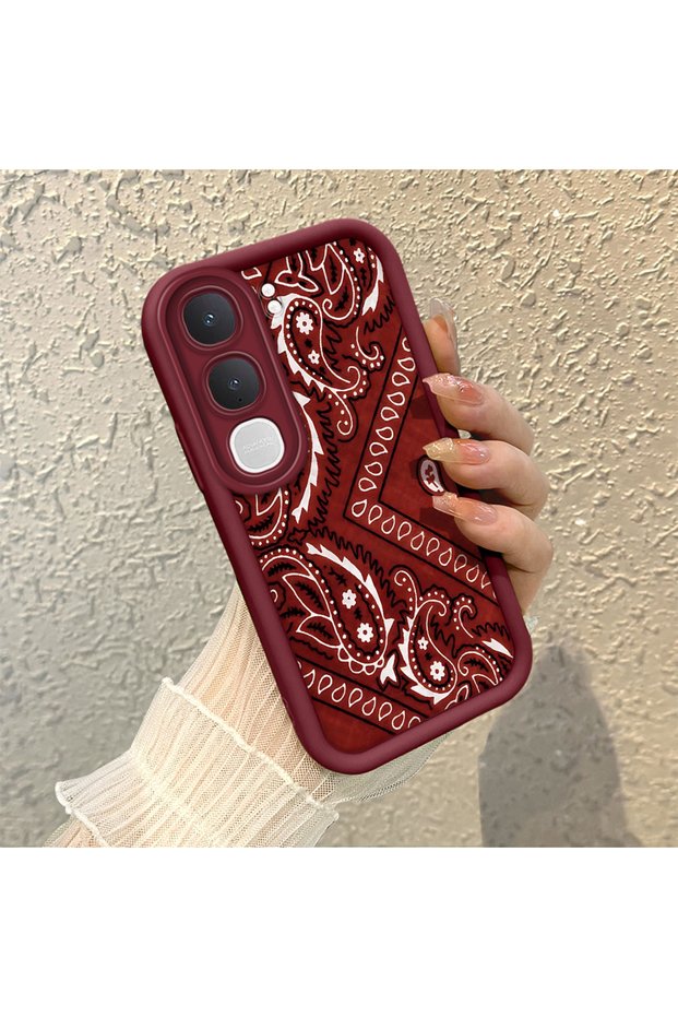 Vivo Y31/Y21D Compatible Retro Carpet Collage Aesthetic Printed Shock-Absorbing Daily Protective Case