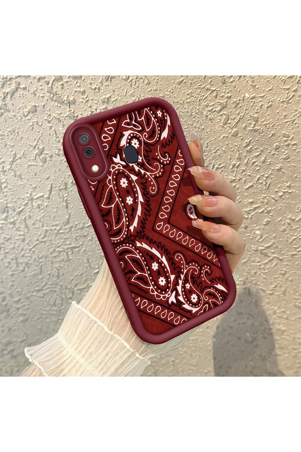 Samsung Galaxy A20/A30 Compatible Retro Carpet Collage Aesthetic Printed Shock-Absorbing Daily Protective Case
