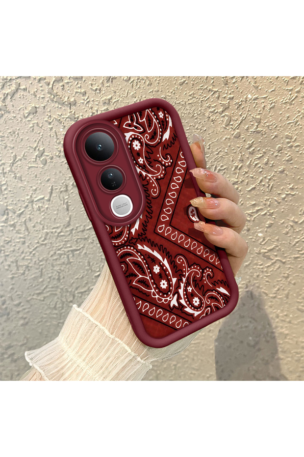 Vivo V50 Lite 4G/5G Compatible Retro Carpet Collage Aesthetic Printed Shock-Absorbing Daily Protective Case