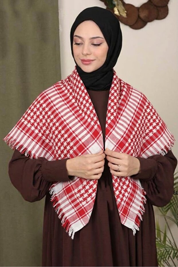 Cotton Pashmina, Pashmina, Kefiye White Shawl 100X100 Kfy1908