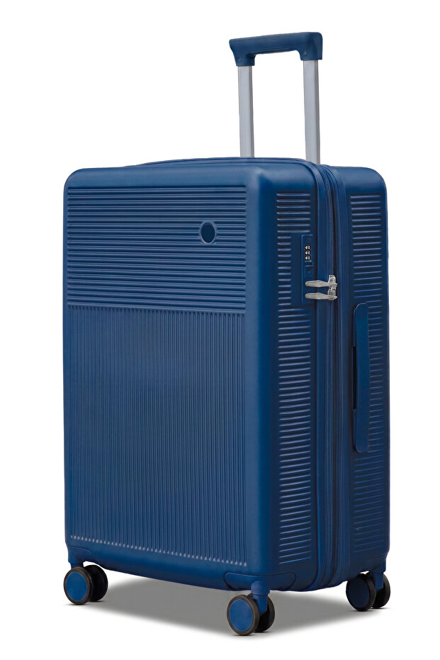 Monarch Expandable PC Medium Checked 24 Inch (20-25kg) Luggage, Hard Shell, Lightweight, Combination Lock, Suitcase