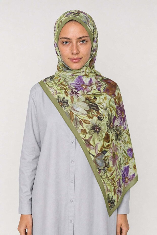 Botanic Pattern Hebei Silk Shawl