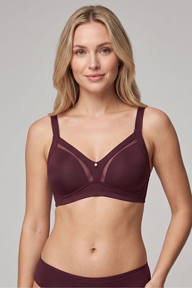 Women's Burgundy Minimizer Bra