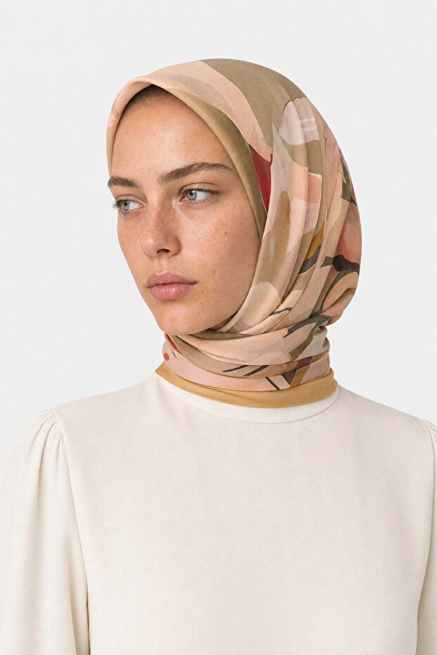 Roselle Pattern Hebei Silk Scarf