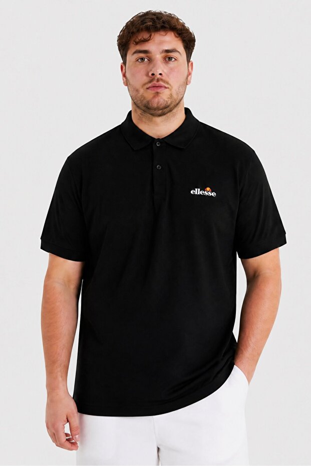 Men Regular Fit Solid Short Sleeve Polo Shirt, Black