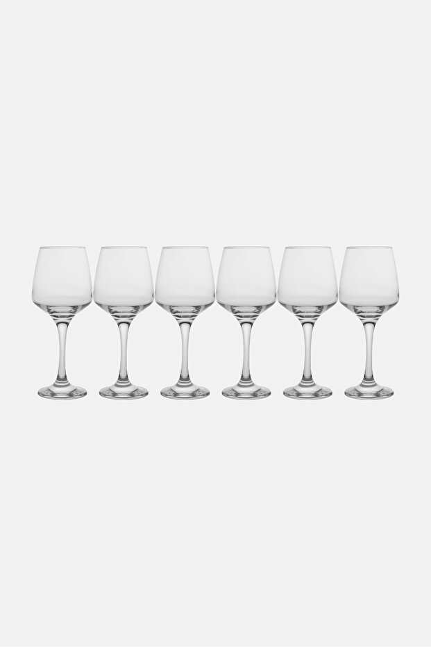6 Pieces Lal Wine Glass 295ml, Transparent