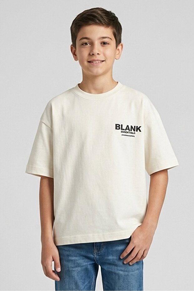 Kids Boy Brand Logo Short Sleeve T-Shirt, Off White