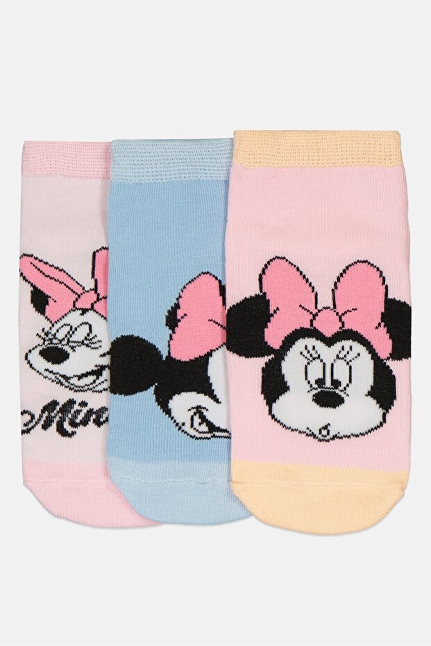 Kids Girl 3 Pair Mickey And Friends Graphic Print Socks, Multicolor