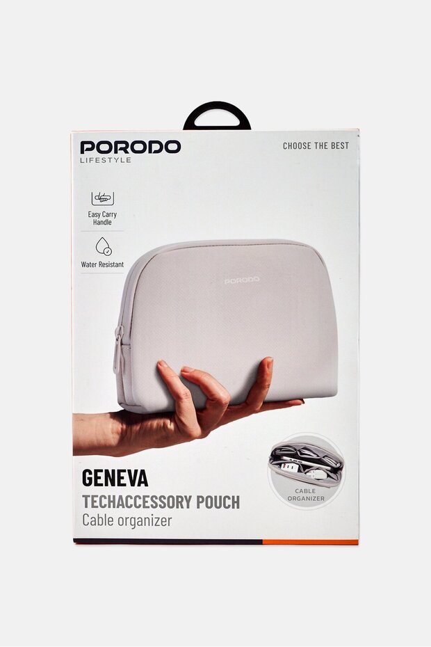 Geneva Tech Accessory Pouch, Light Grey