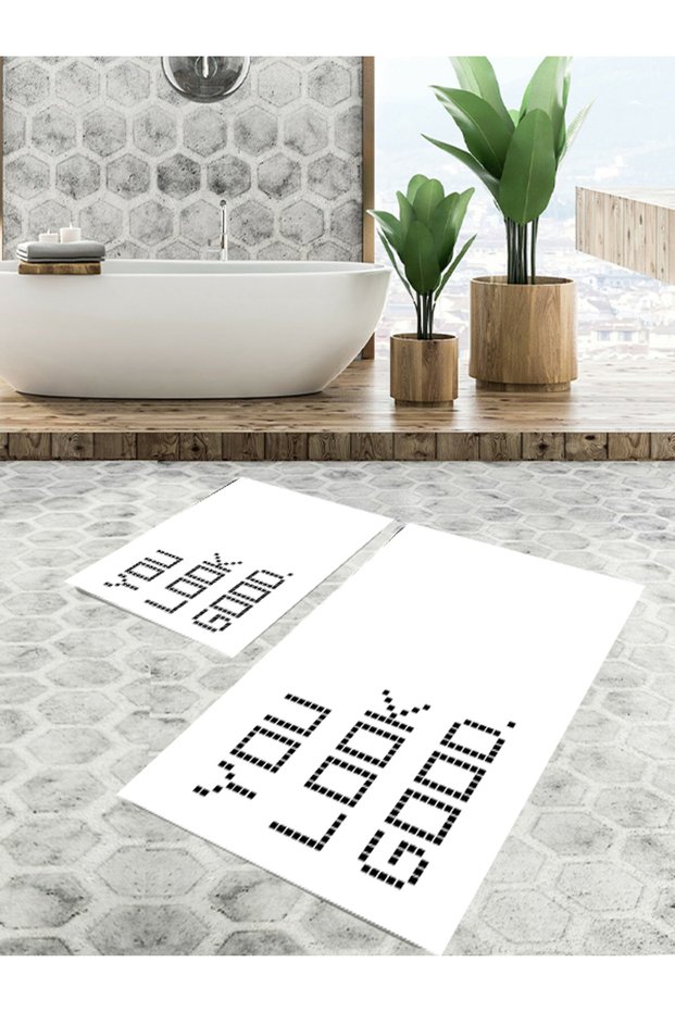 Non-Slip Base, Bathroom Mat Set of 2 (40X60 + 60X90 cm)