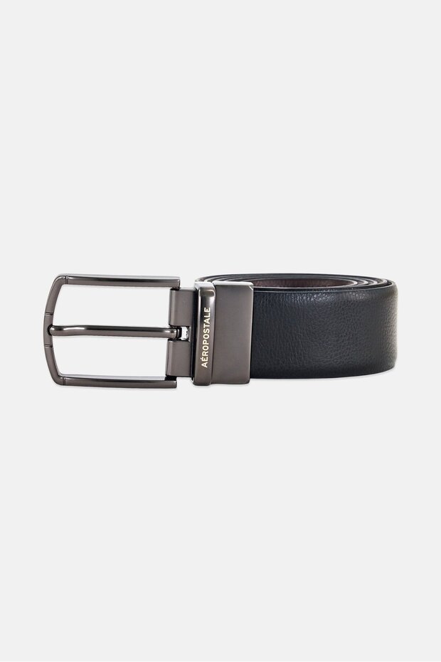 Men Genuine Leather Formal Reversible Belt, Black