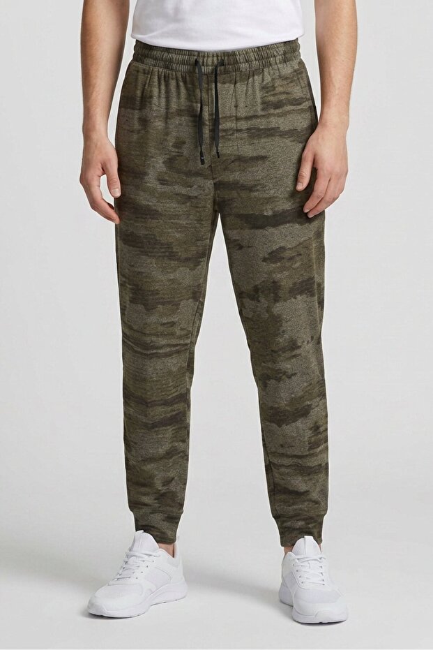 Men Regular Fit Textured Jogger Pants, Dark Olive