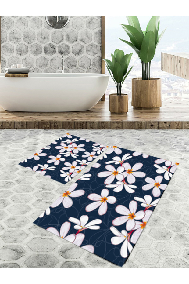 Non-Slip Base, Bathroom Mat Set of 2 (40X60 + 60X90 cm)